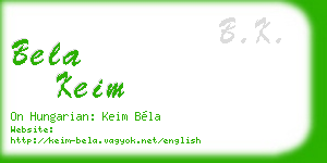 bela keim business card